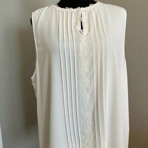Tahari  sleeveless ivory white top